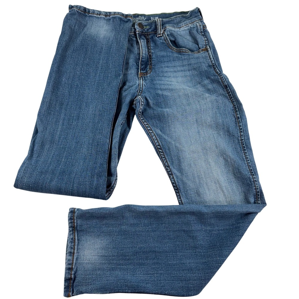 Wrangler Retro Slim Straight Jeans Men 29x31 Blue Med Wash Denim Western Rodeo